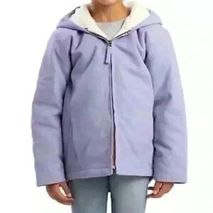Blue Mountain Junior Girls' Sherpa-Lined Hooded Jacket Lavender large 14/16